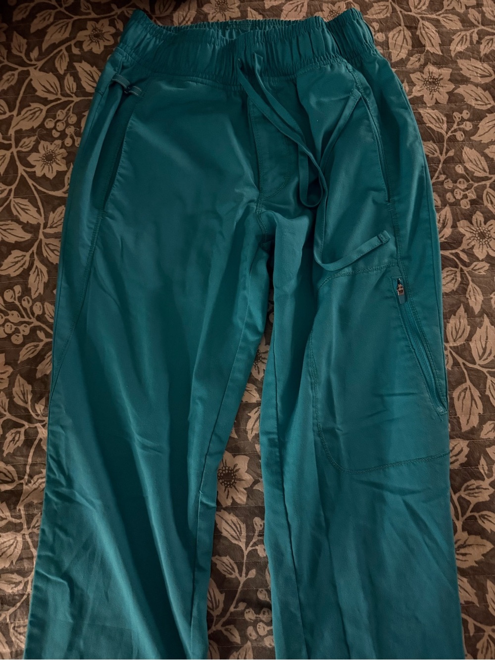 Cherokee Men's Teal Cargo Scrub Pants with Multiple Pockets